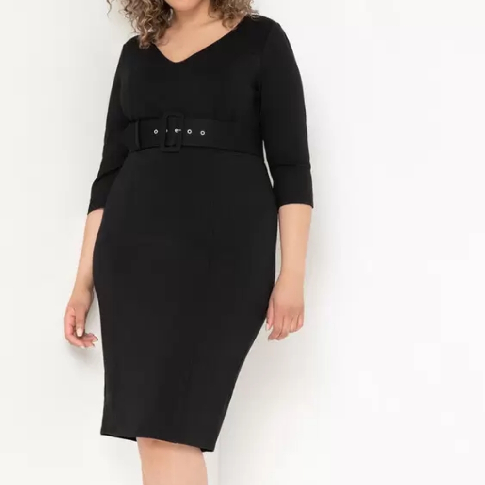 ELOQUII | Black Midi Length Evening Dress - Sz Women's 16
